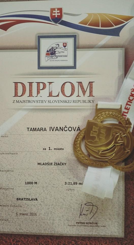 Tamara Ivančová, M-SR na 1000 m
